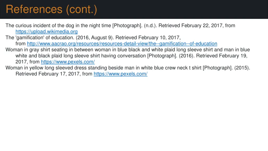 references cont