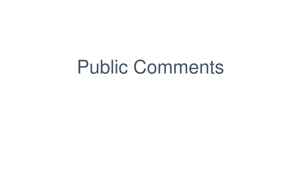 public comments