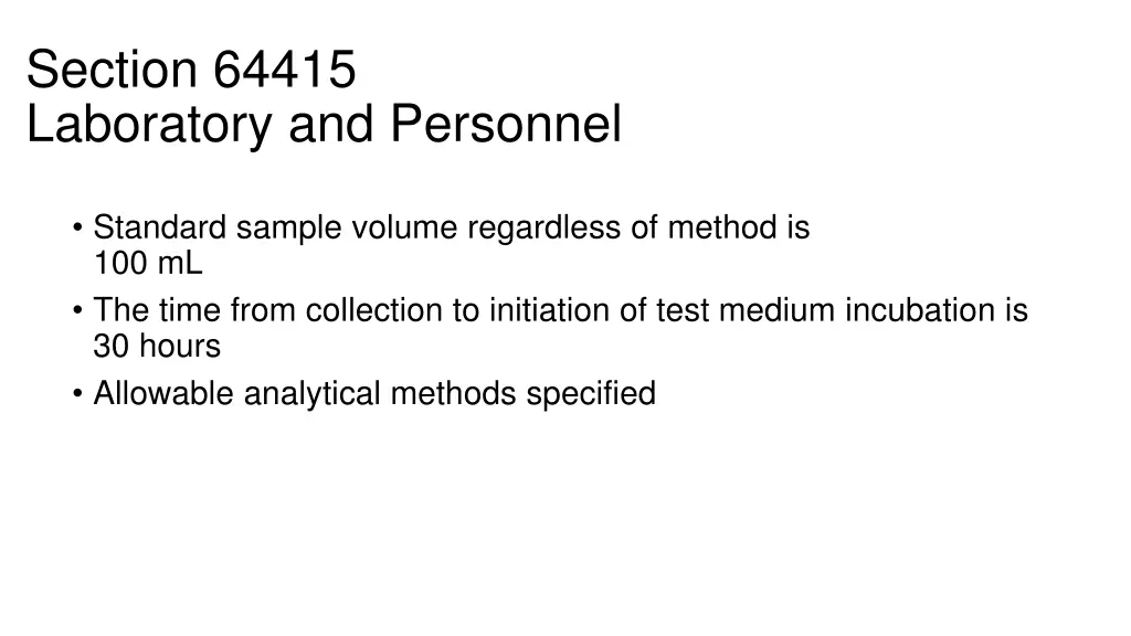 section 64415 laboratory and personnel