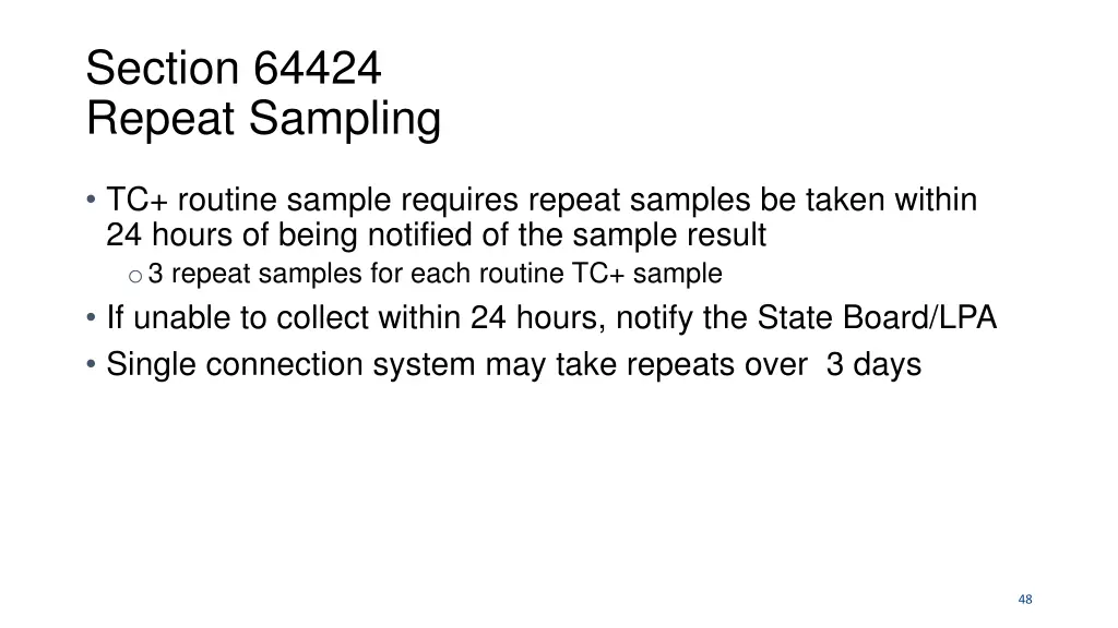 section 64424 repeat sampling
