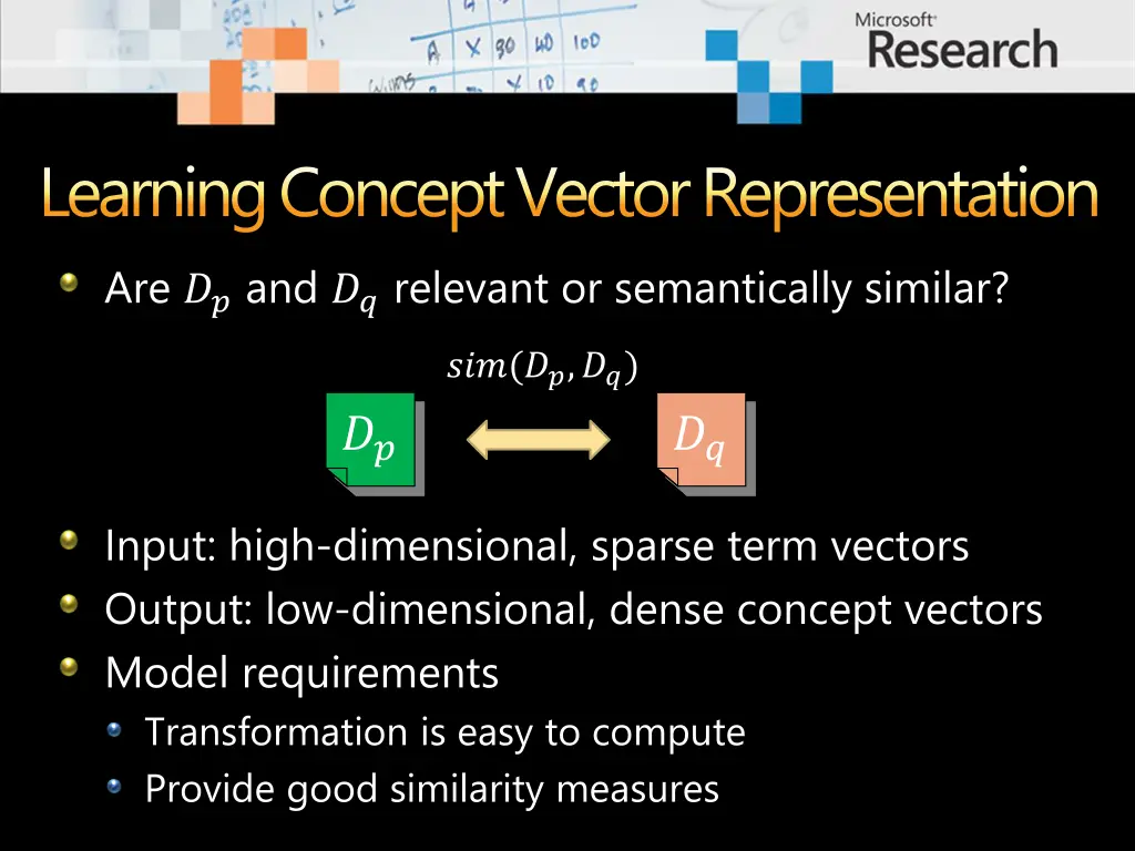 learning conceptvector representation