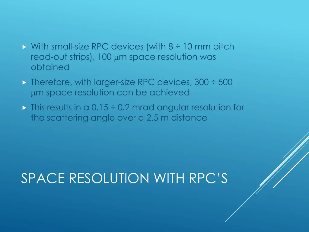 with small size rpc devices with 8 10 mm pitch
