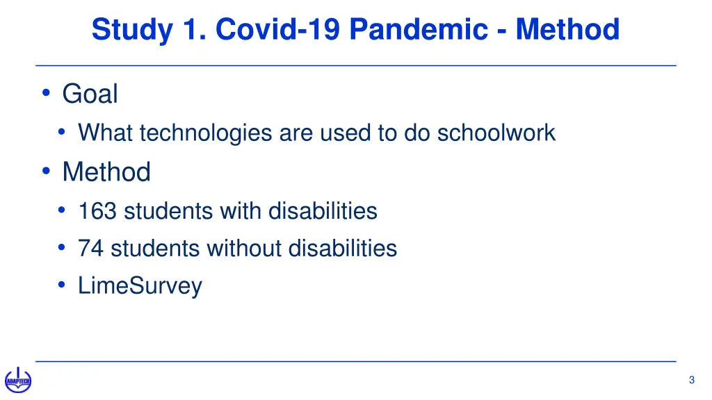 study 1 covid 19 pandemic method
