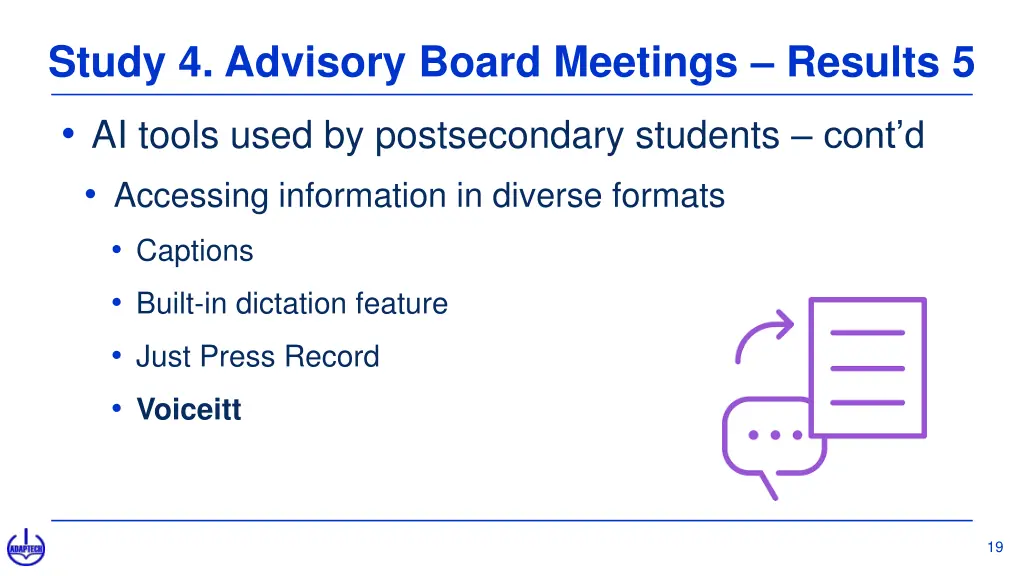 study 4 advisory board meetings results 5