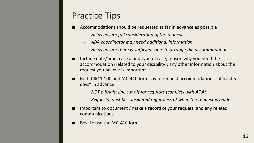 practice tips