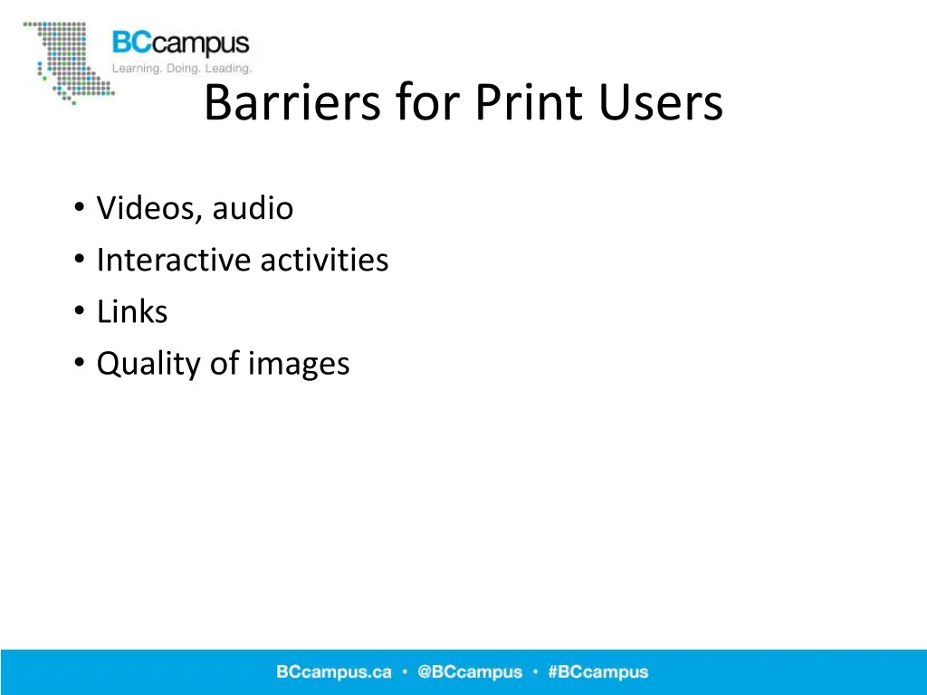 barriers for print users