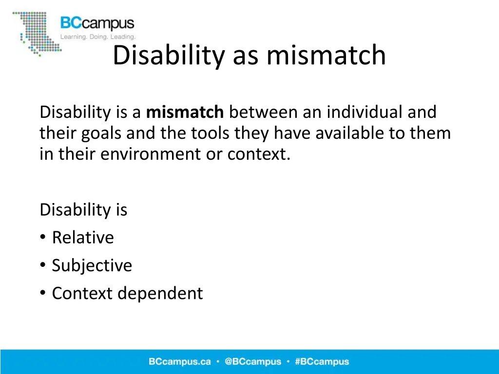 disability as mismatch