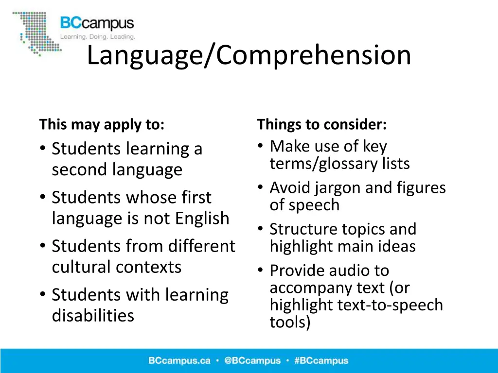 language comprehension