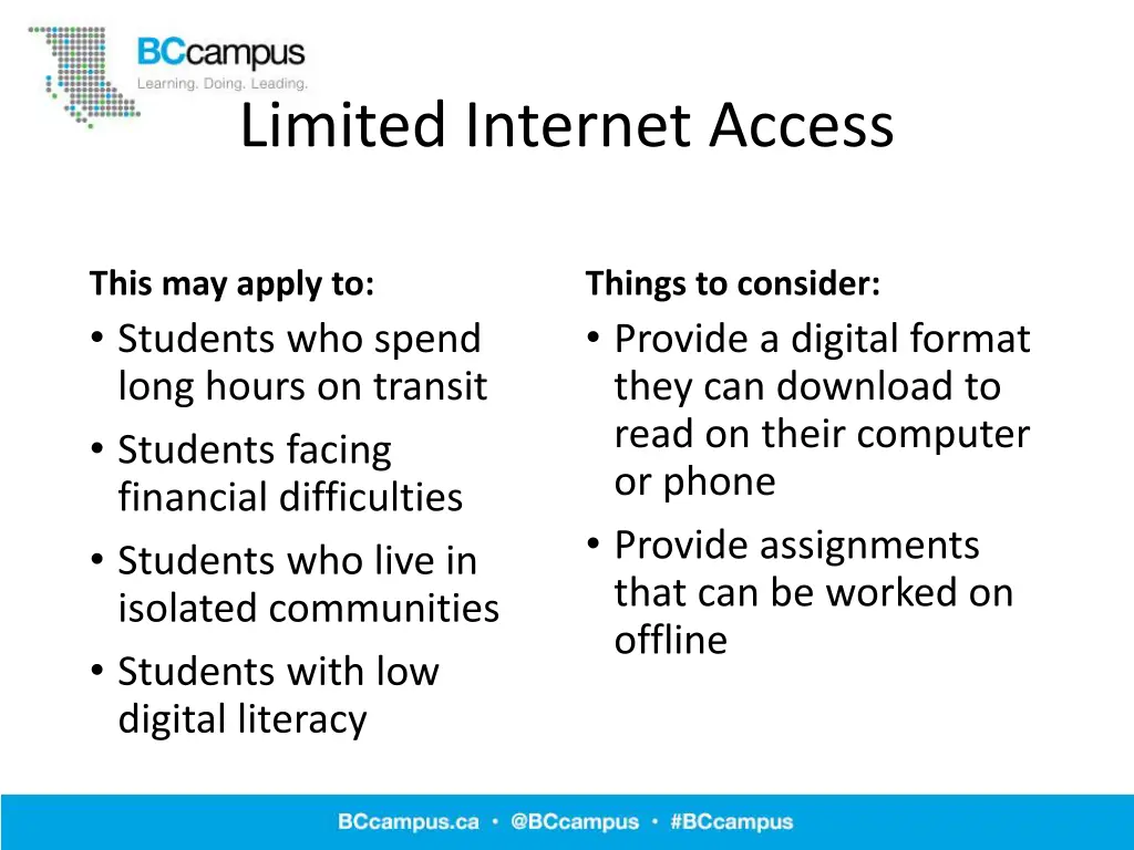 limited internet access