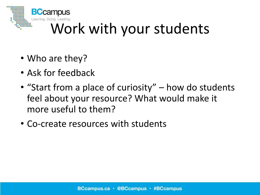 work with your students
