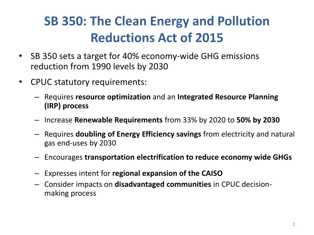 sb 350 the clean energy and pollution reductions