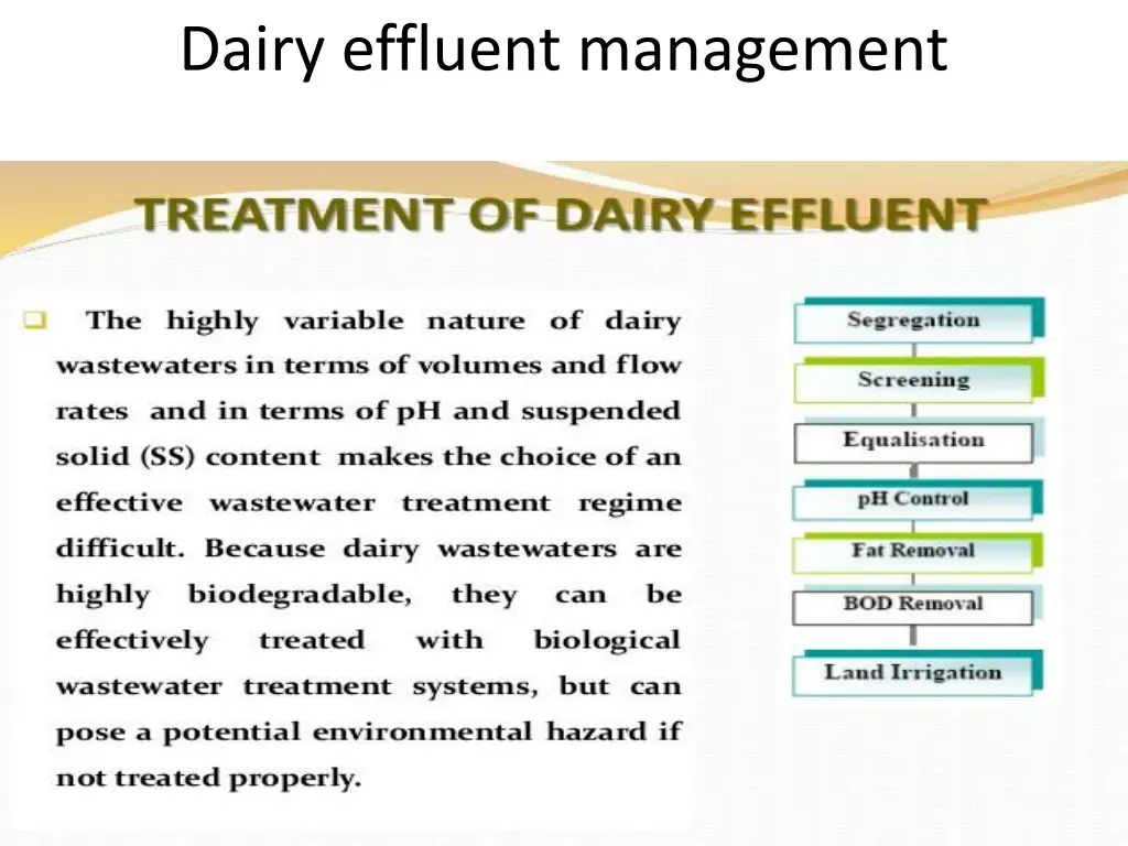 dairy effluent management