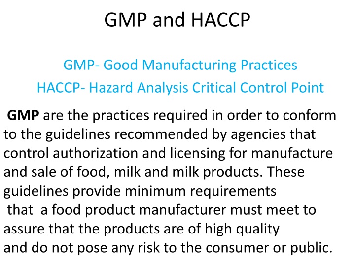 gmp and haccp