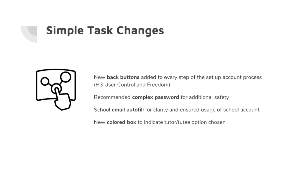simple task changes