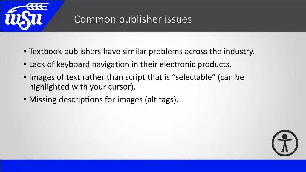common publisher issues