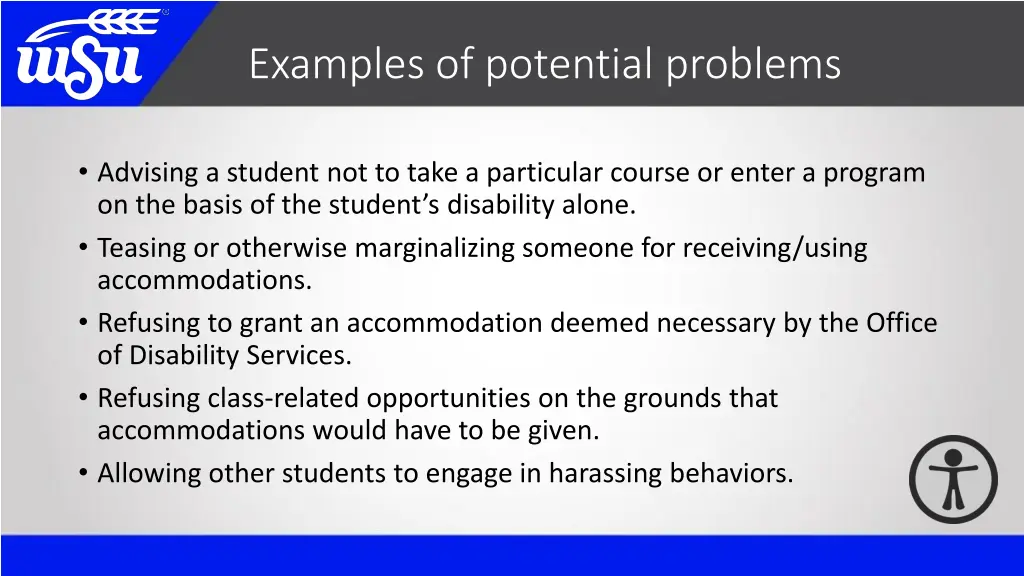 examples of potential problems