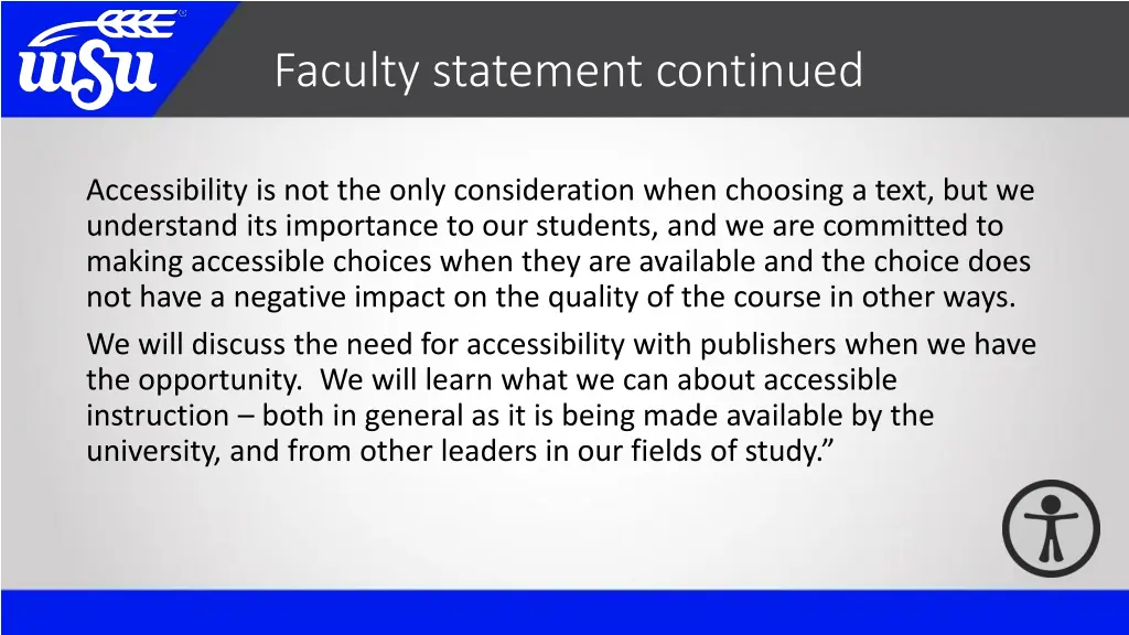 faculty statement continued