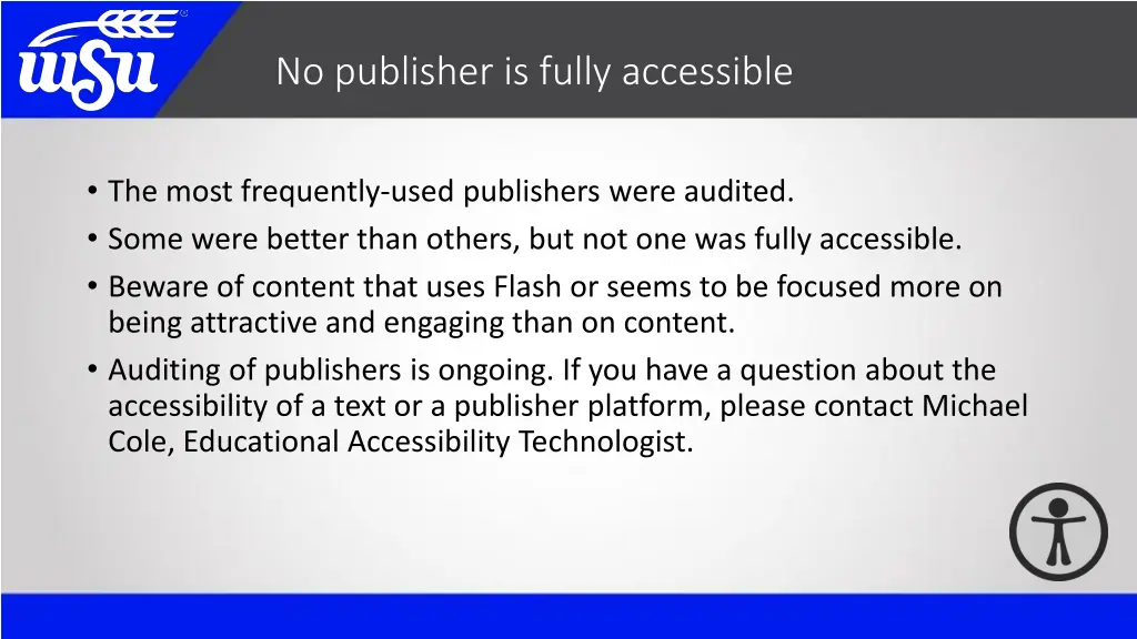 no publisher is fully accessible