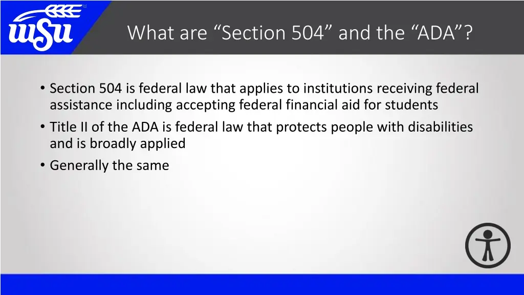 what are section 504 and the ada