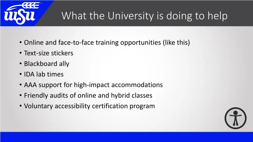 what the university is doing to help