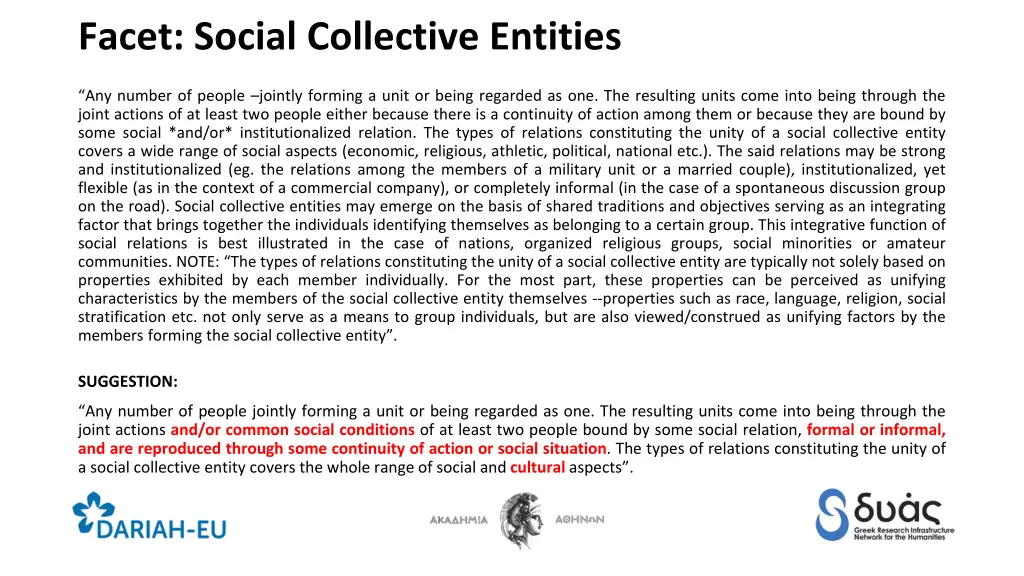 facet social collective entities
