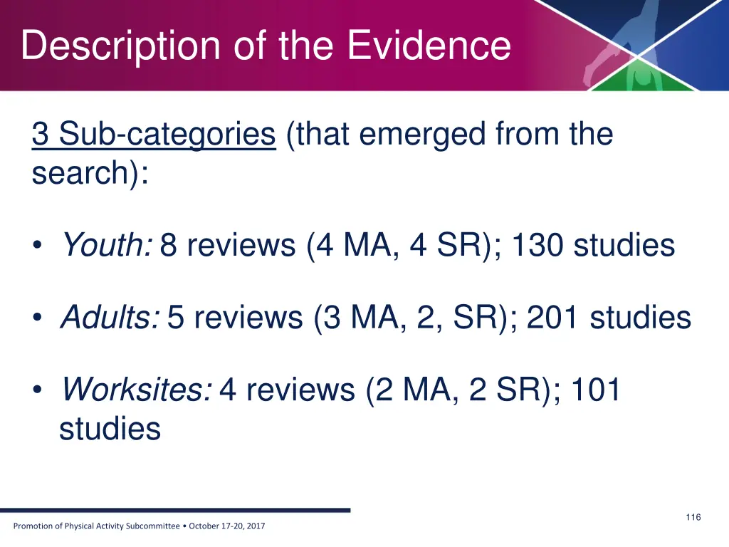 description of the evidence