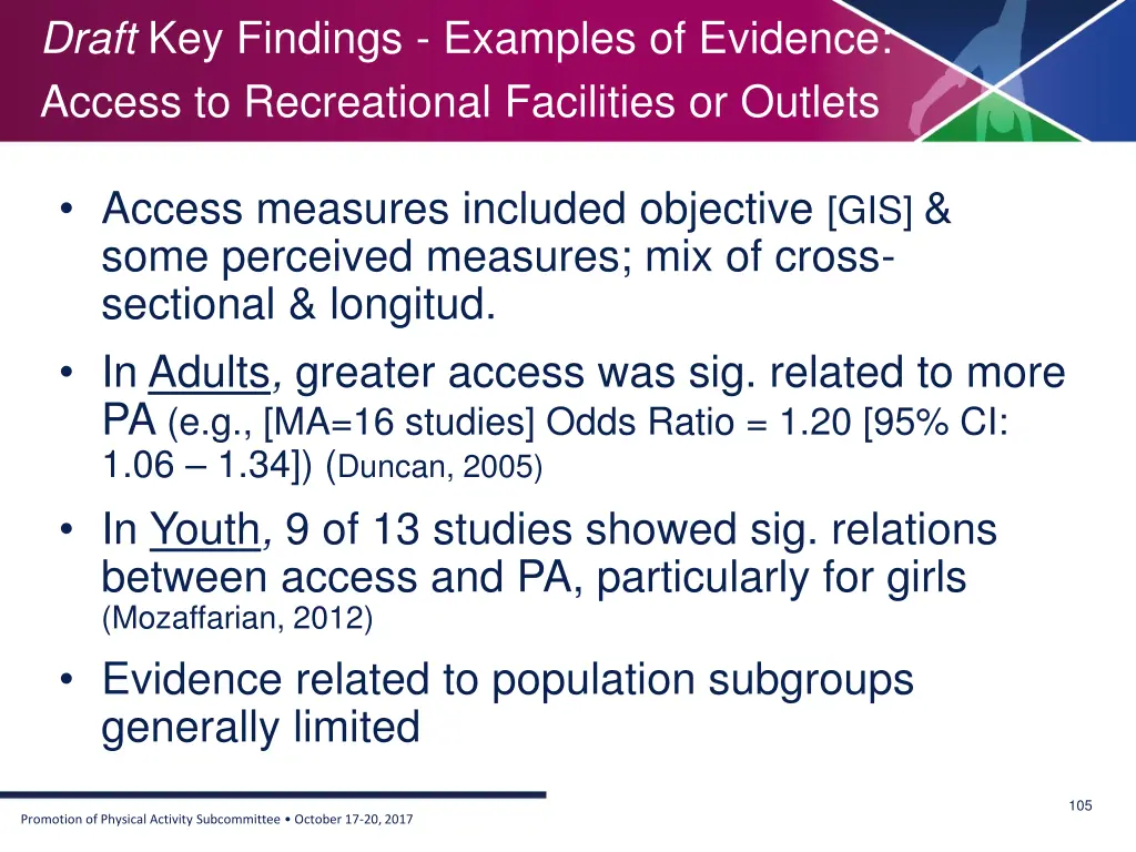 draft key findings examples of evidence access