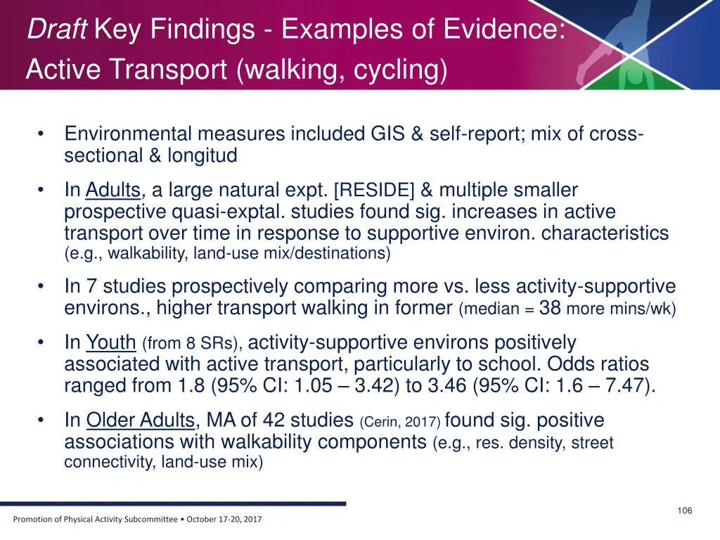 draft key findings examples of evidence active