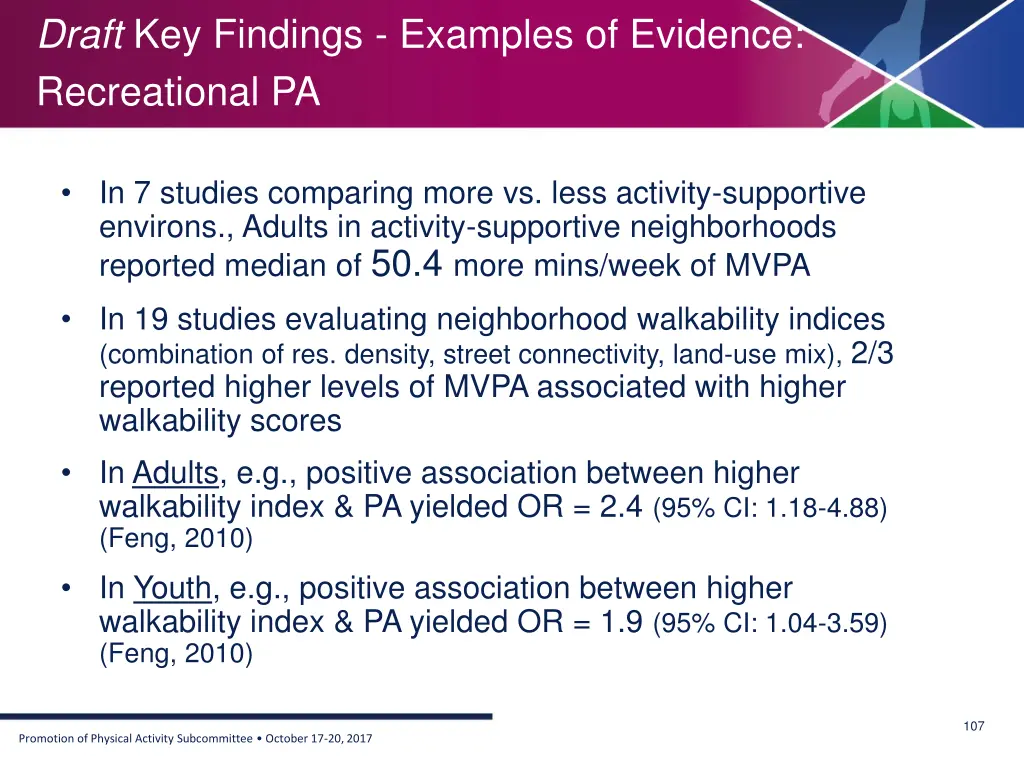 draft key findings examples of evidence