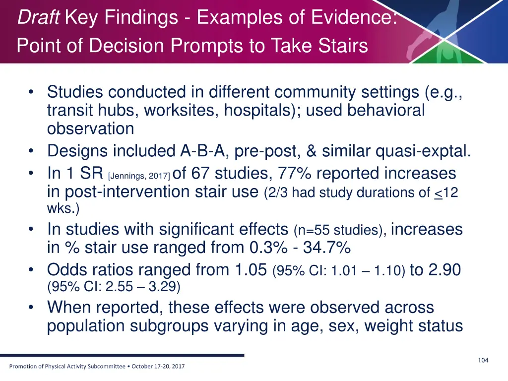 draft key findings examples of evidence point