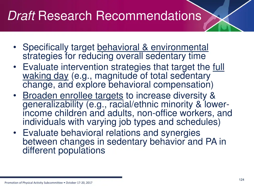 draft research recommendations