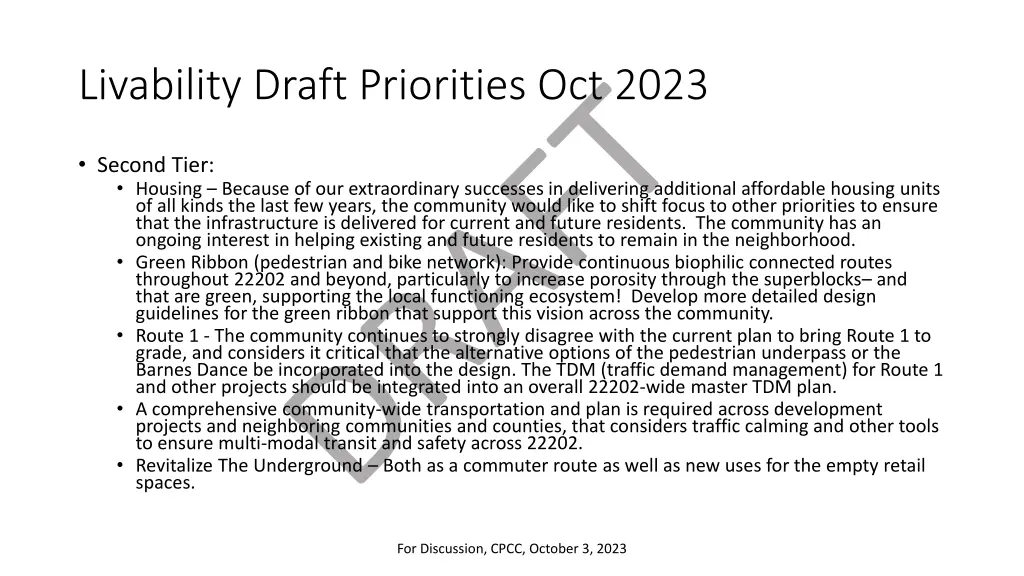 livability draft priorities oct 2023 1