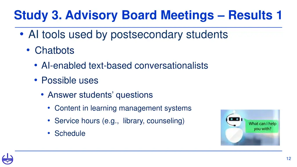 study 3 advisory board meetings results