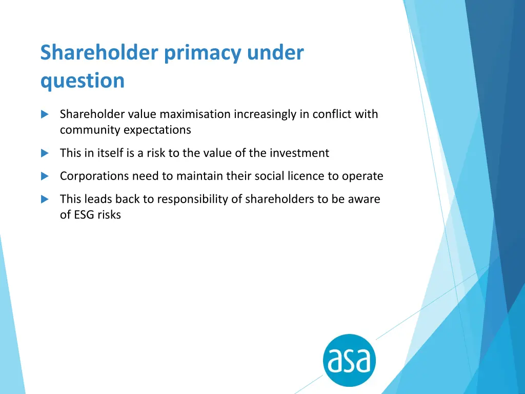 shareholder primacy under question 2