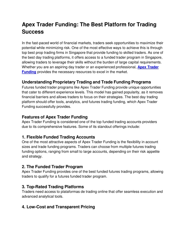 apex trader funding the best platform for trading