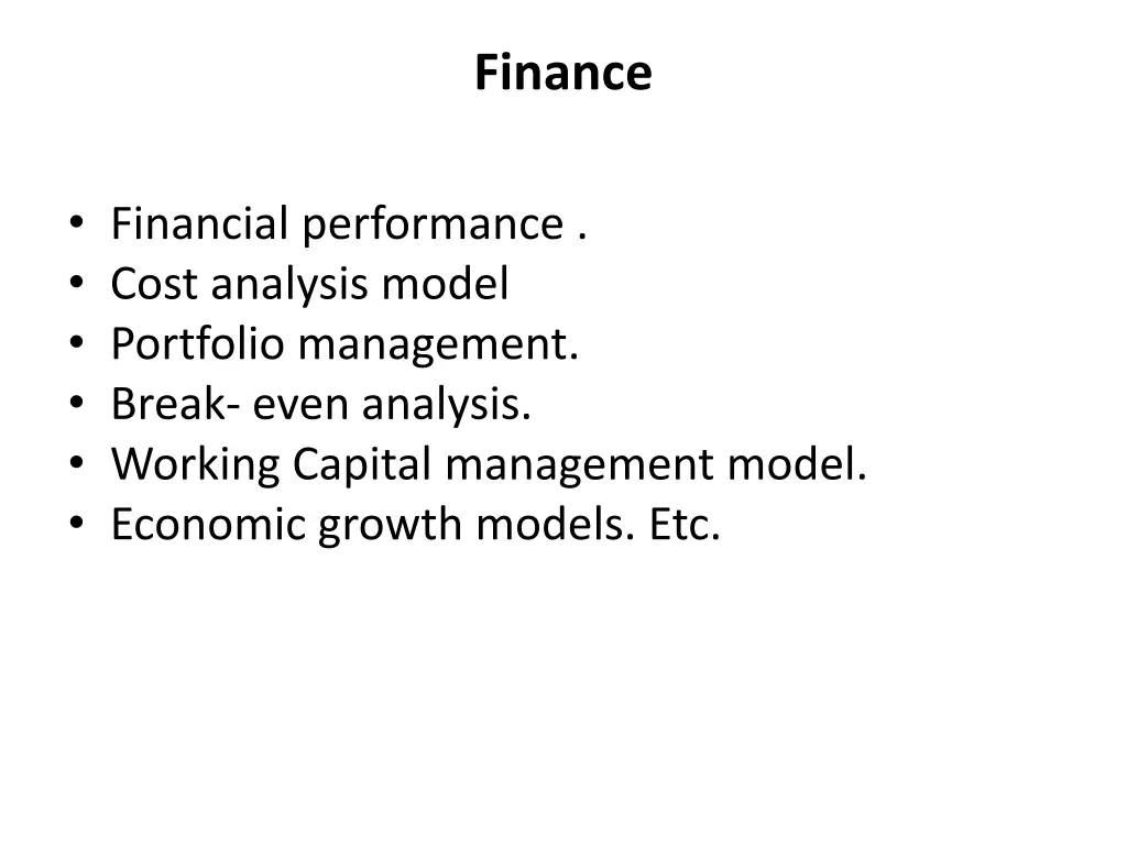 finance