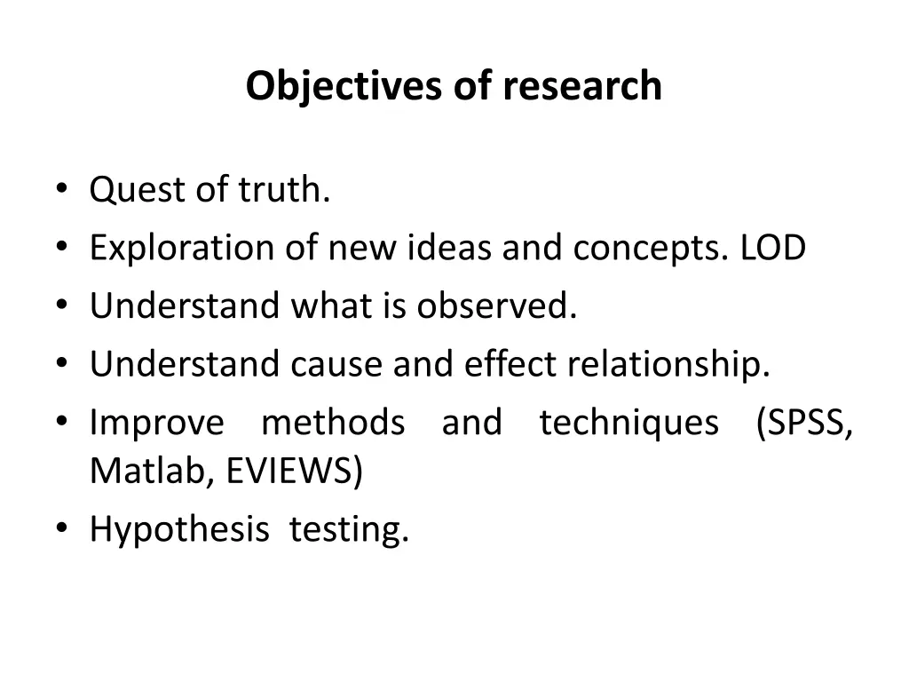 objectives of research