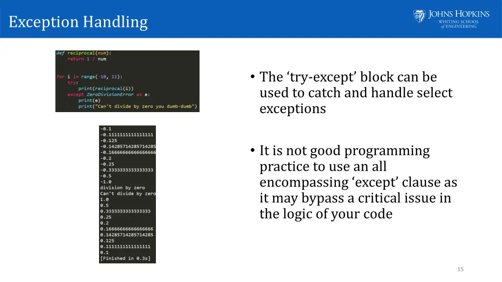 exception handling
