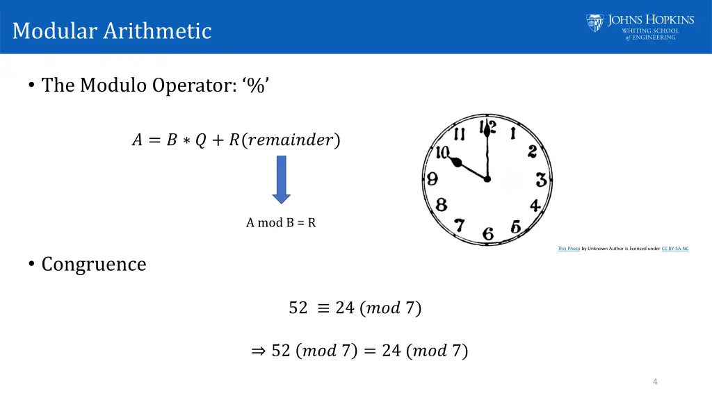 modular arithmetic
