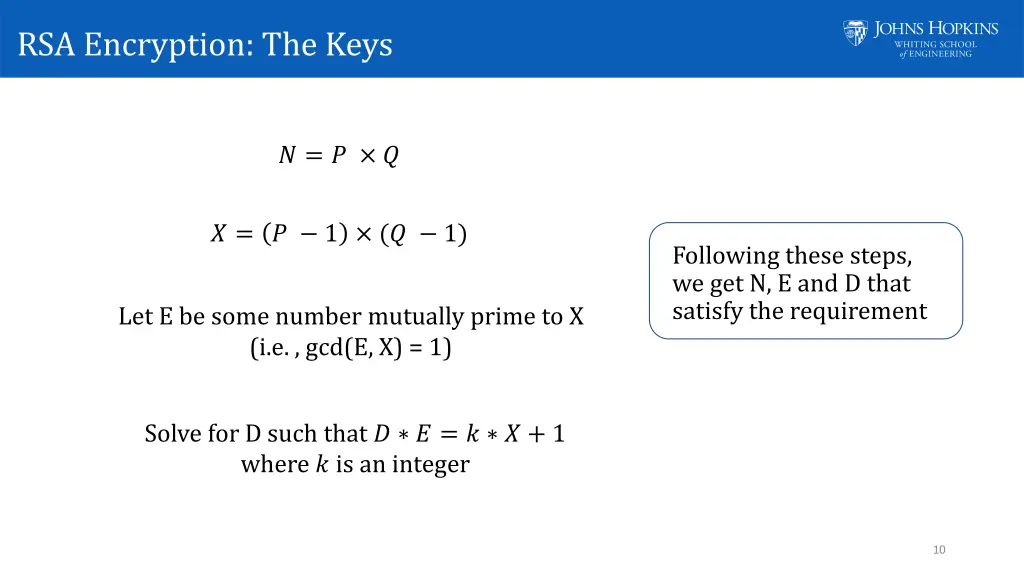 rsa encryption the keys