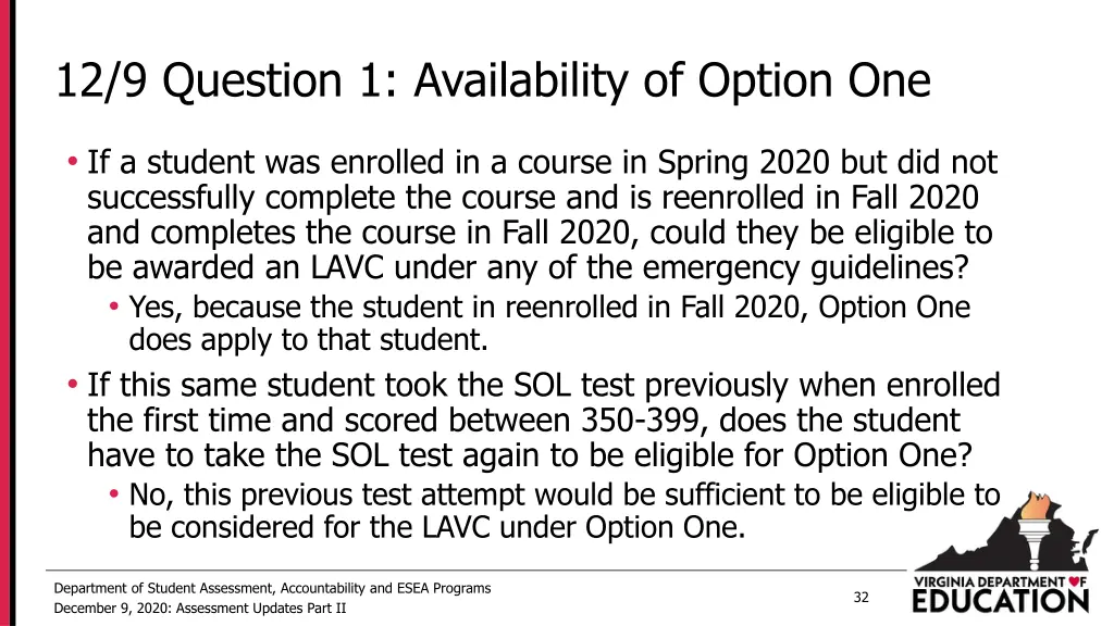12 9 question 1 availability of option one