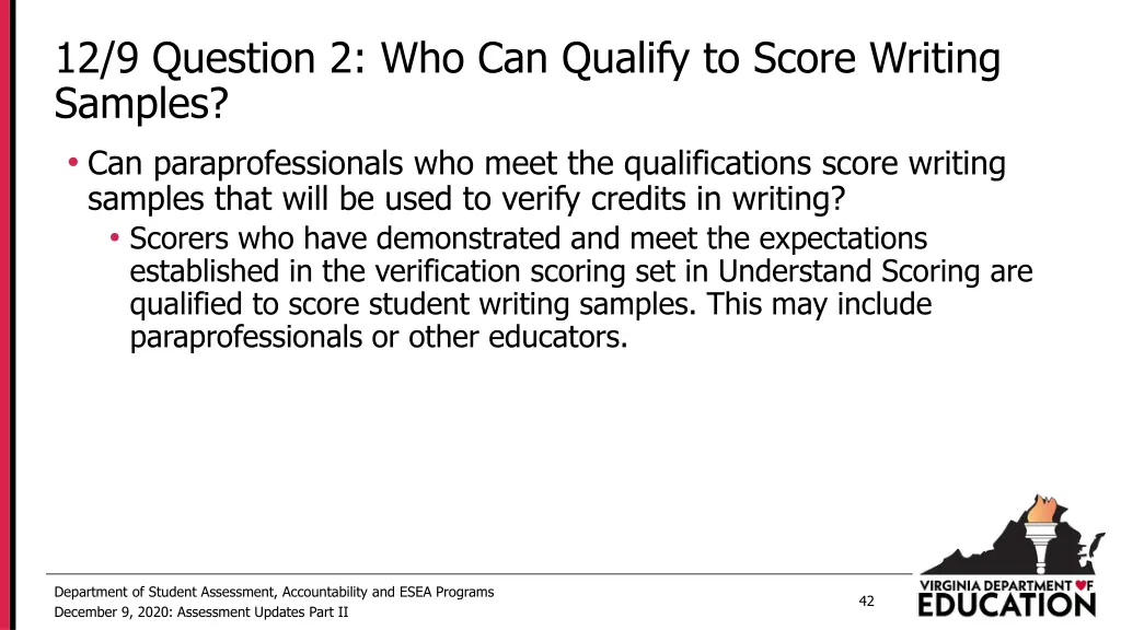 12 9 question 2 who can qualify to score writing