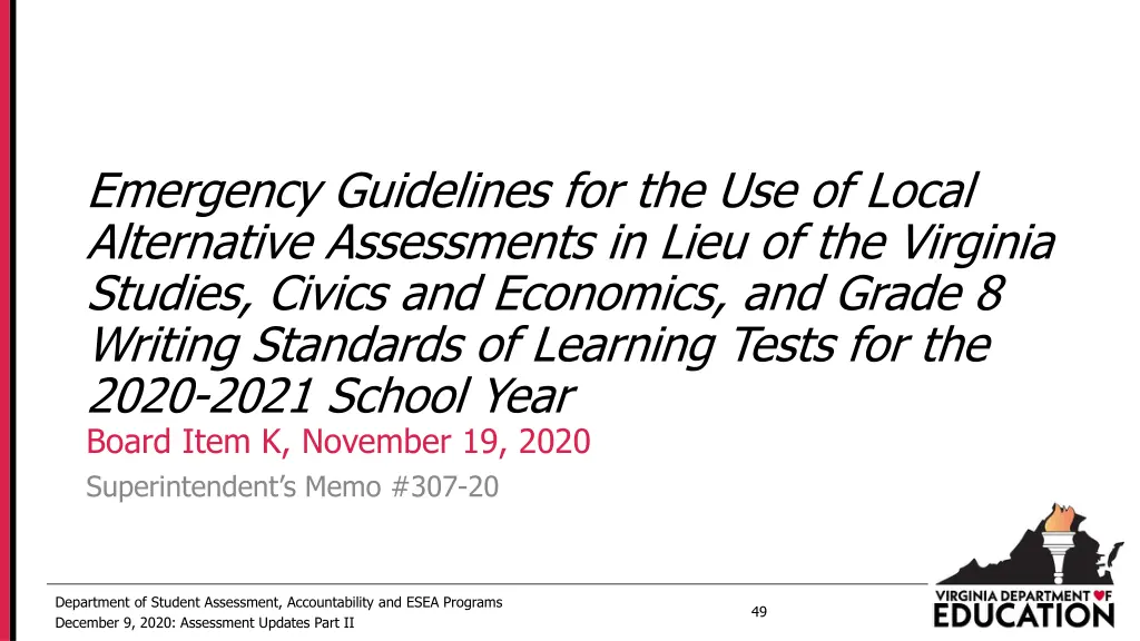 emergency guidelines for the use of local 1
