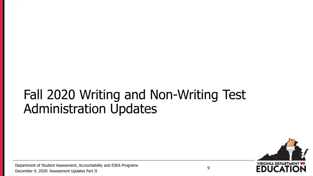 fall 2020 writing and non writing test