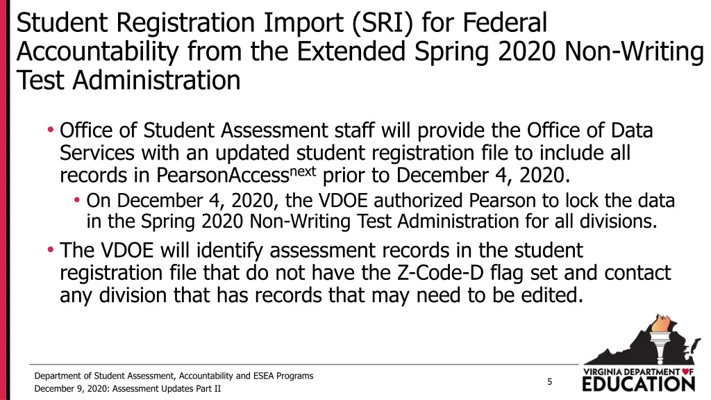 student registration import sri for federal
