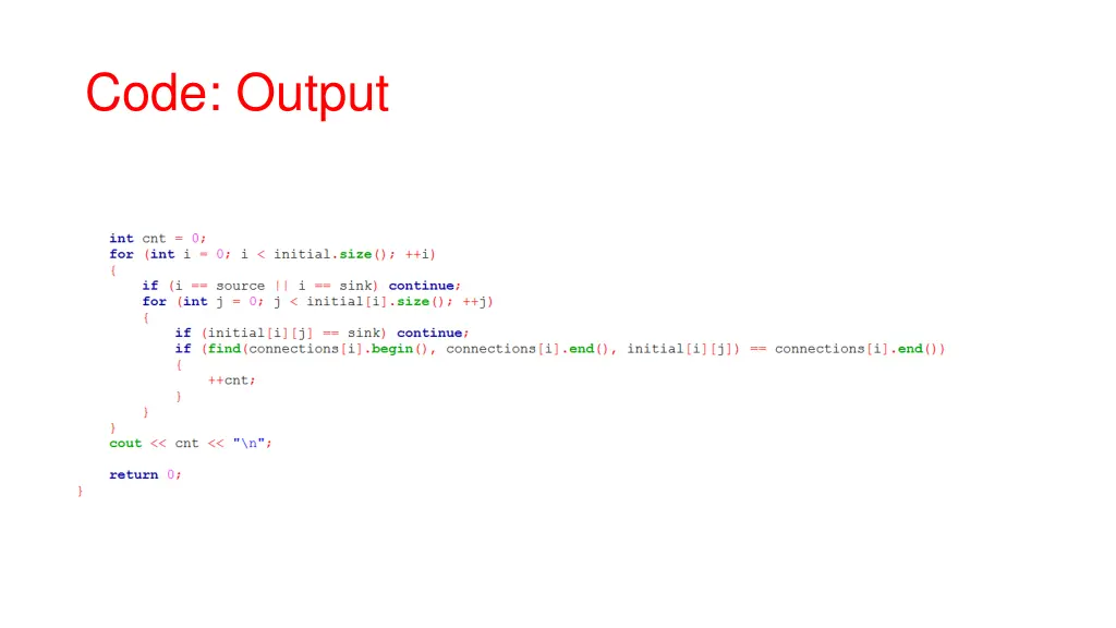 code output