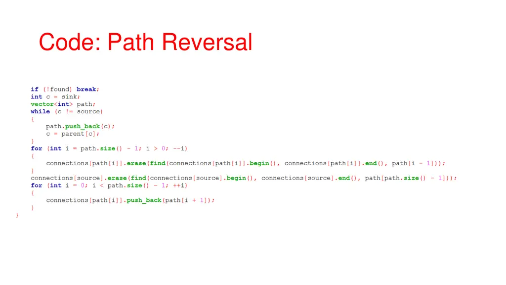 code path reversal