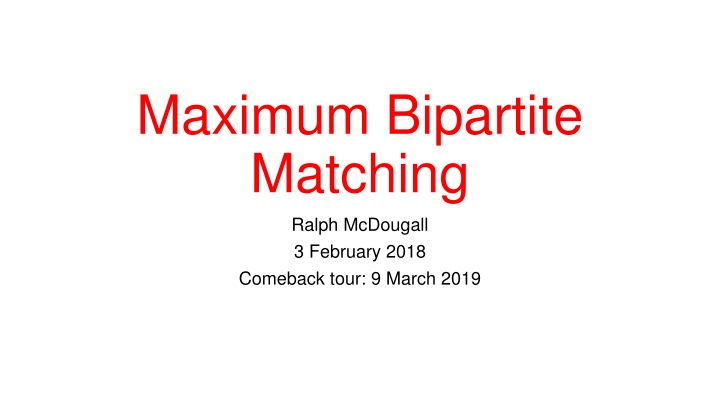 maximum bipartite matching