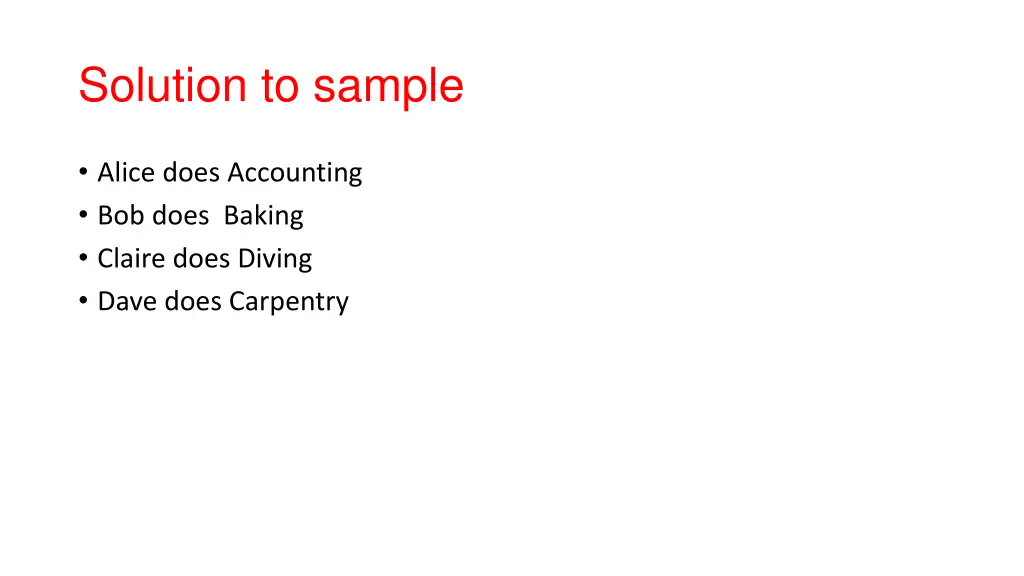 solution to sample