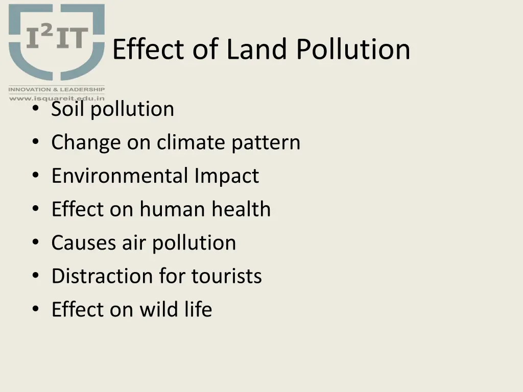 effect of land pollution